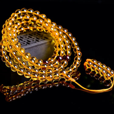 Baltic Amber Beeswax 108 Mala Bead Bracelet